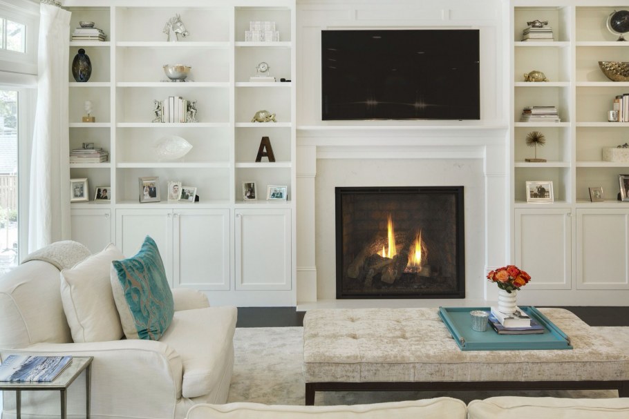 Камин встроенный в стенку