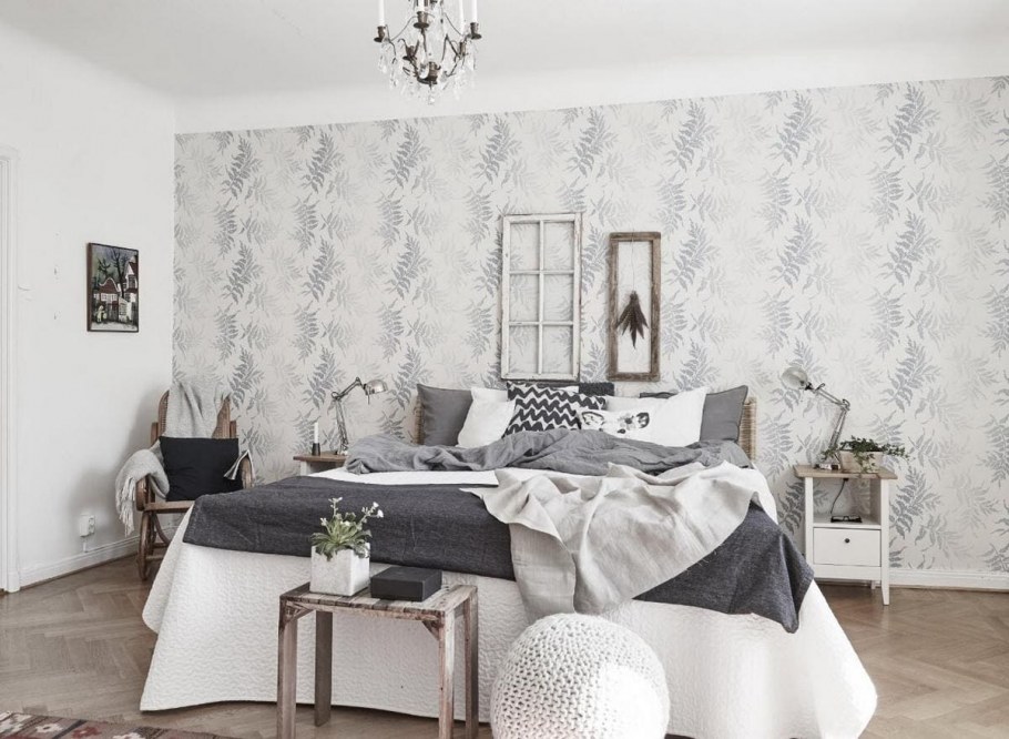 Спальня в серебристых тонах