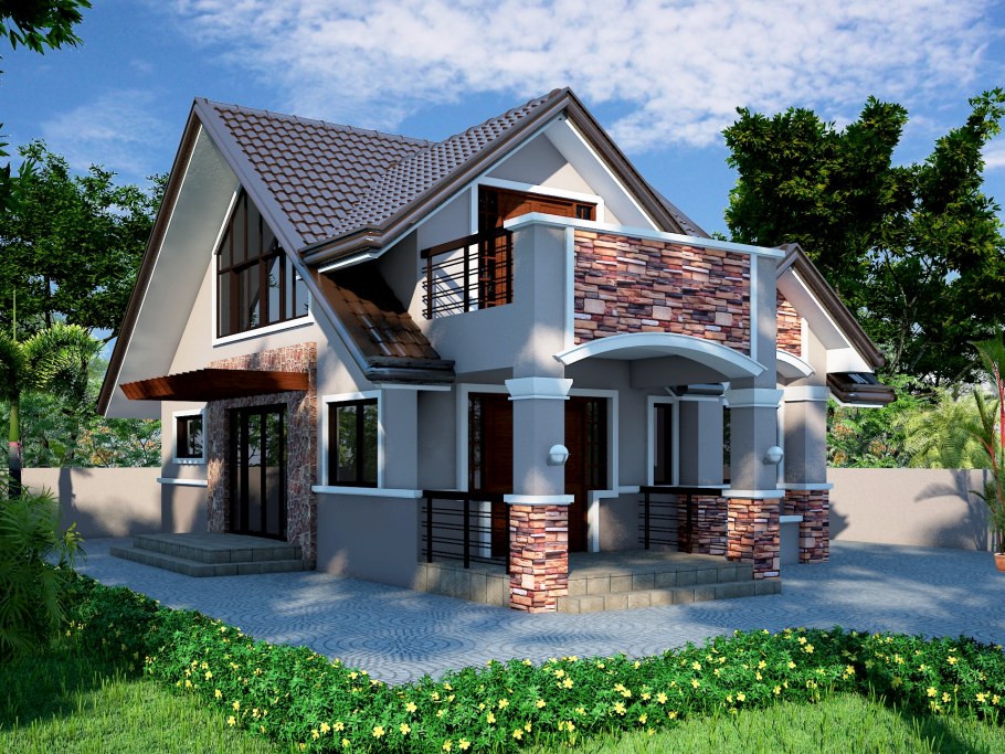 Дом с двускатной крышей