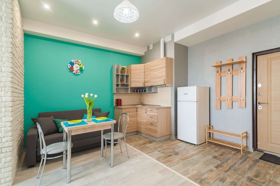 Квартира студия в светлых тонах