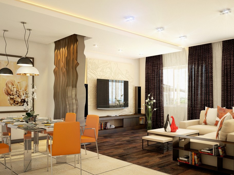 Кухня-гостиная 22м2 эколофт