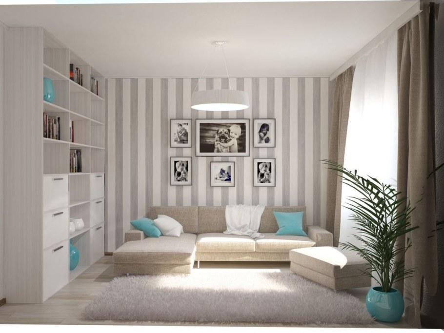 Интерьер зала 16кв квадратного