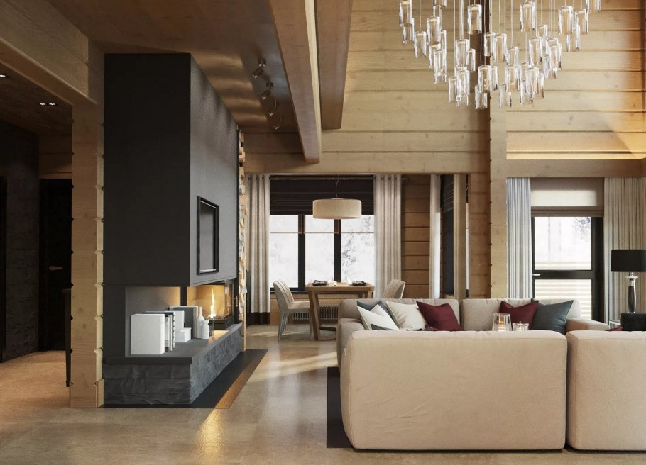 Интерьеры загородных домов в современном стиле