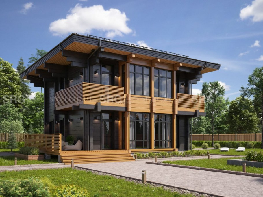 Современные дома из клееного бруса