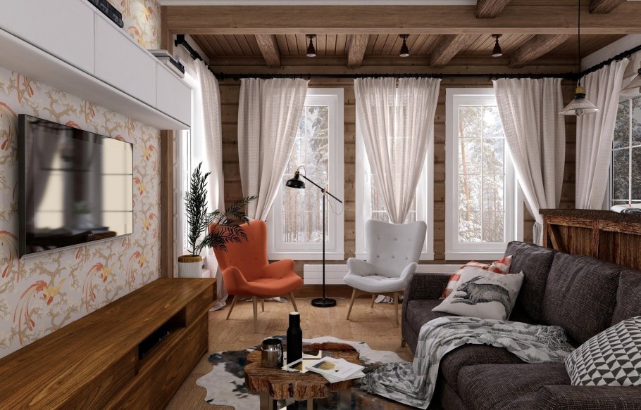 Интерьер в каркасном доме