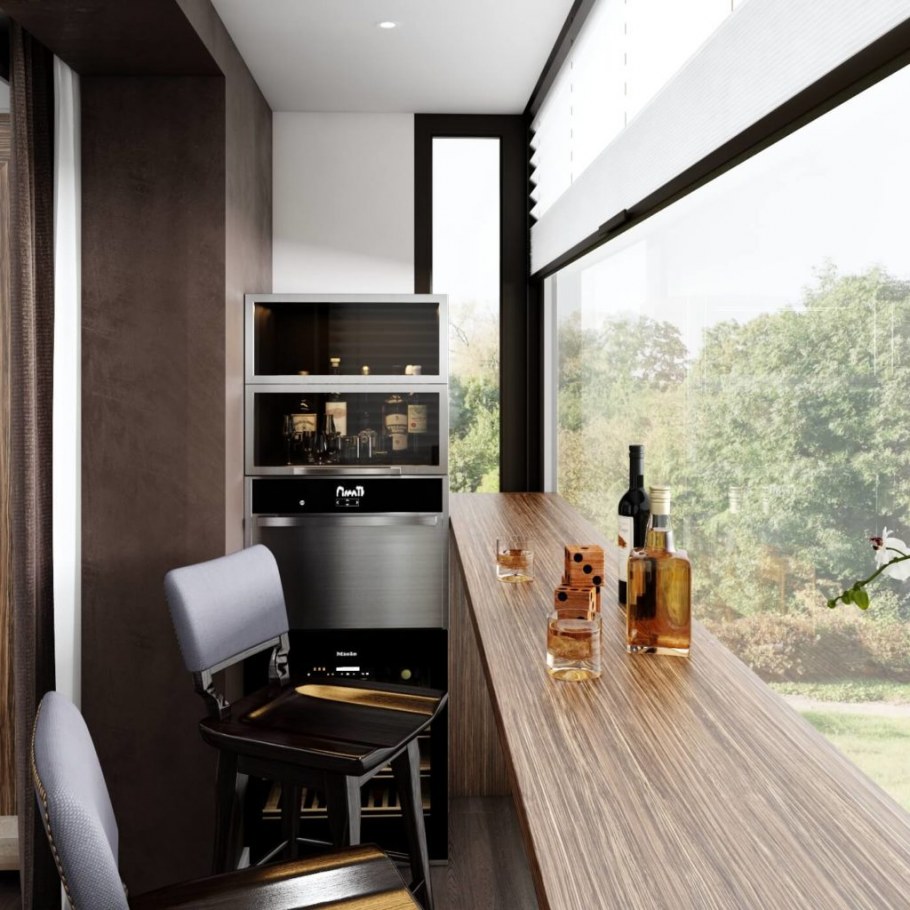 Стол-подоконник на кухне