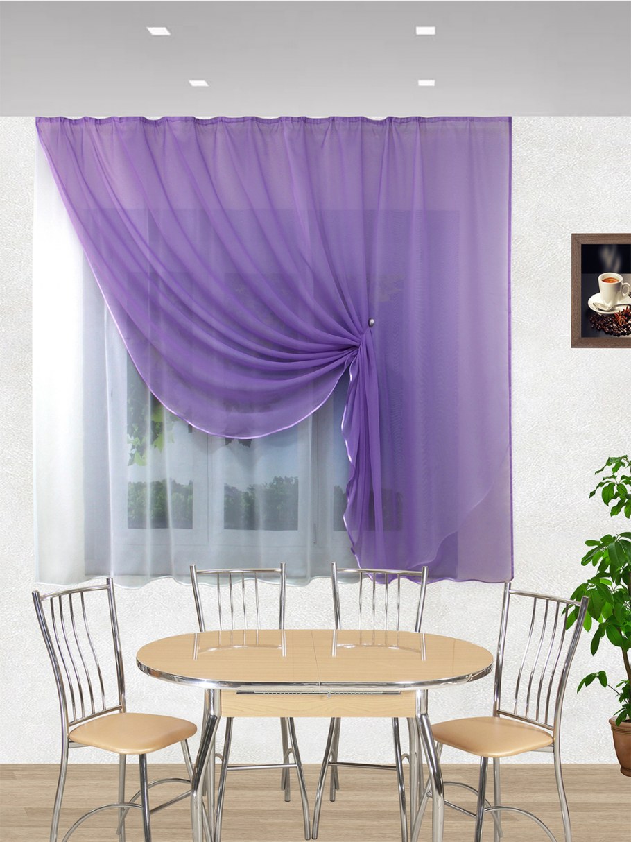 Комплект штор для кухни "Стефани", 136х180 см (каждая), 2 шт., altal