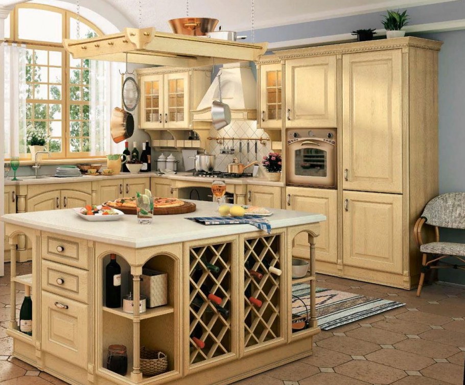 Угловая кухня из сосны