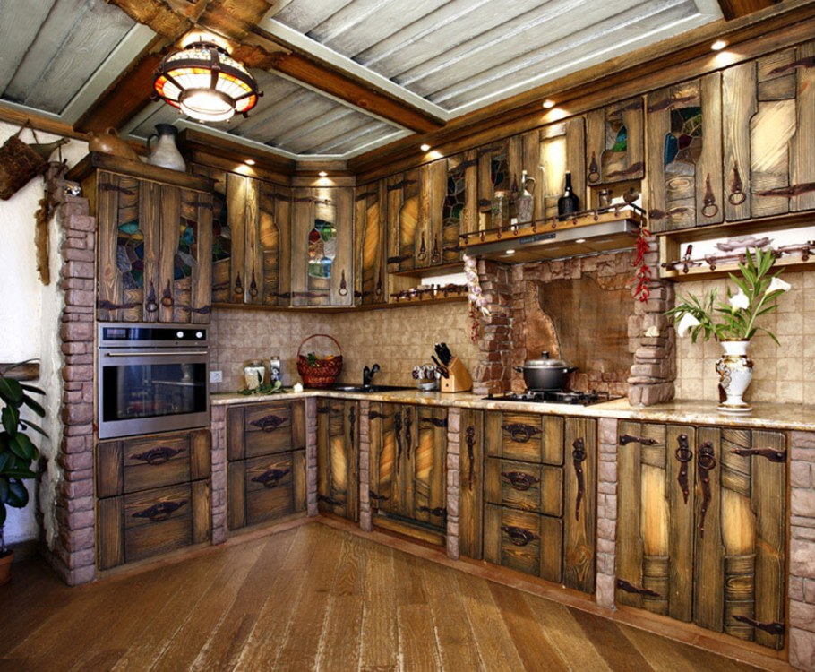 Кухонный гарнитур из мебельного щита