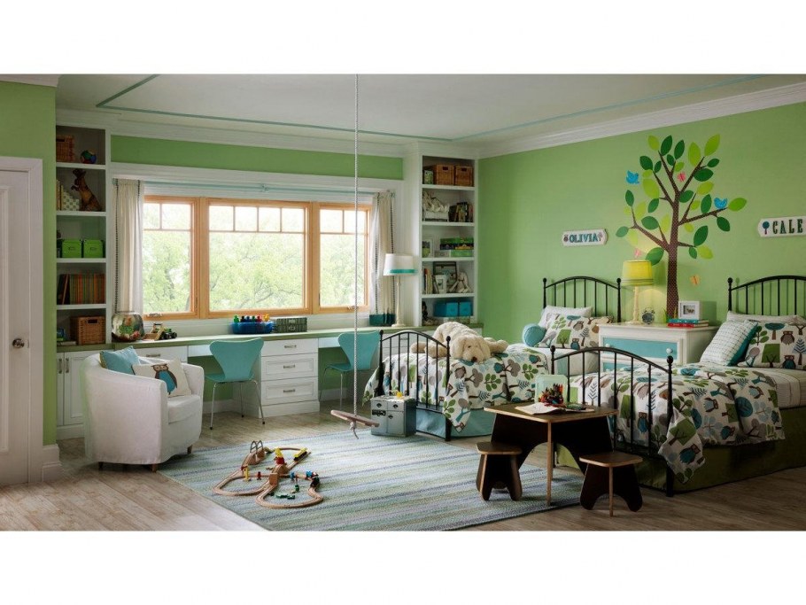 Зеленая спальня для подростка