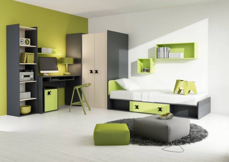 Комната для подростка в зеленых тонах