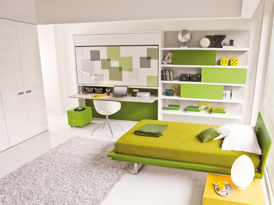 Детская спальня зеленая