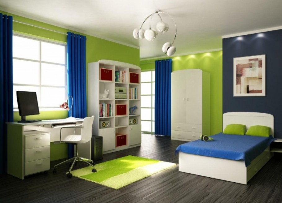 Детская в зеленых тонах