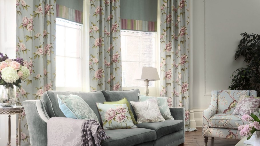 Цветочные шторы в интерьере