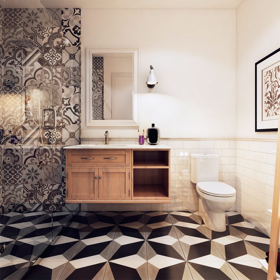 Плитка в ванную в скандинавском стиле