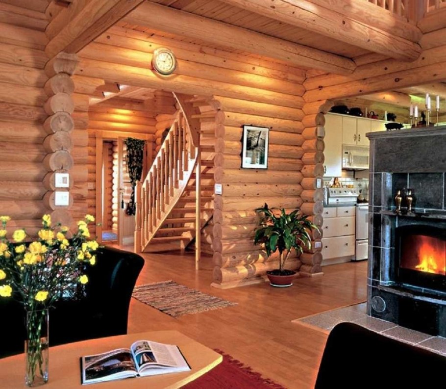 Деревянные срубы внутри