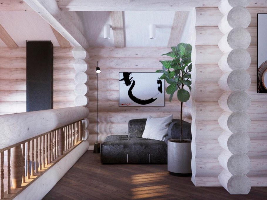 Интерьер сруба 6 на 6