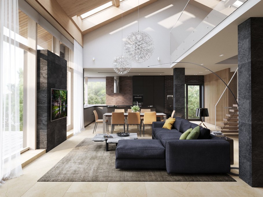 Визуализация дома современный стиль