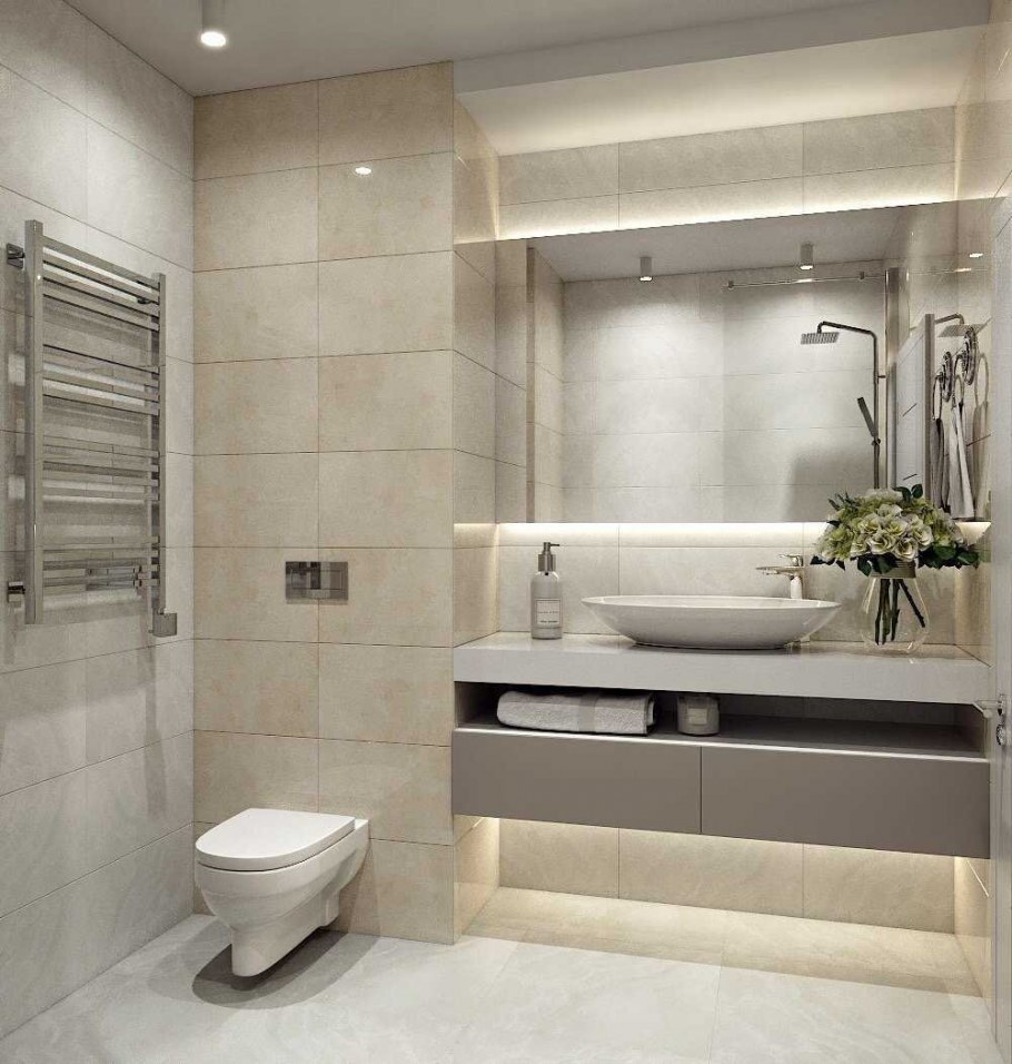 Ванная в светлых тонах