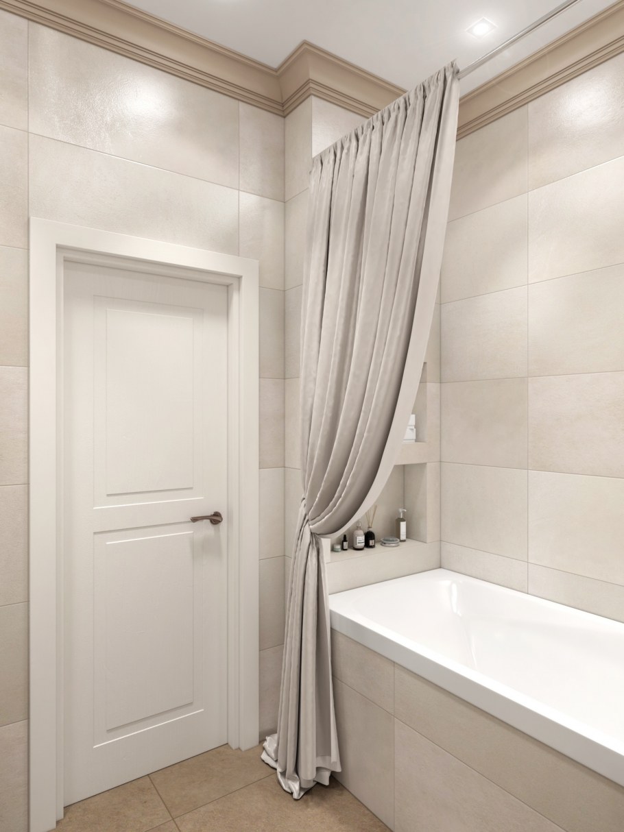 Ванная в светлых тонах