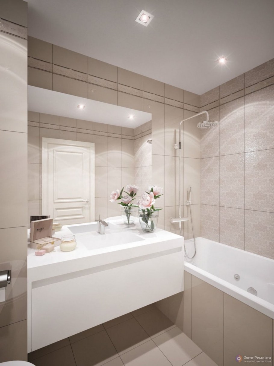 Ванная комната в светлых тонах