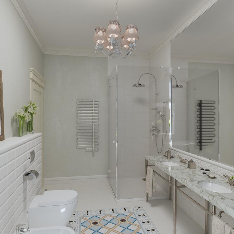 Современная ванная комната душевая