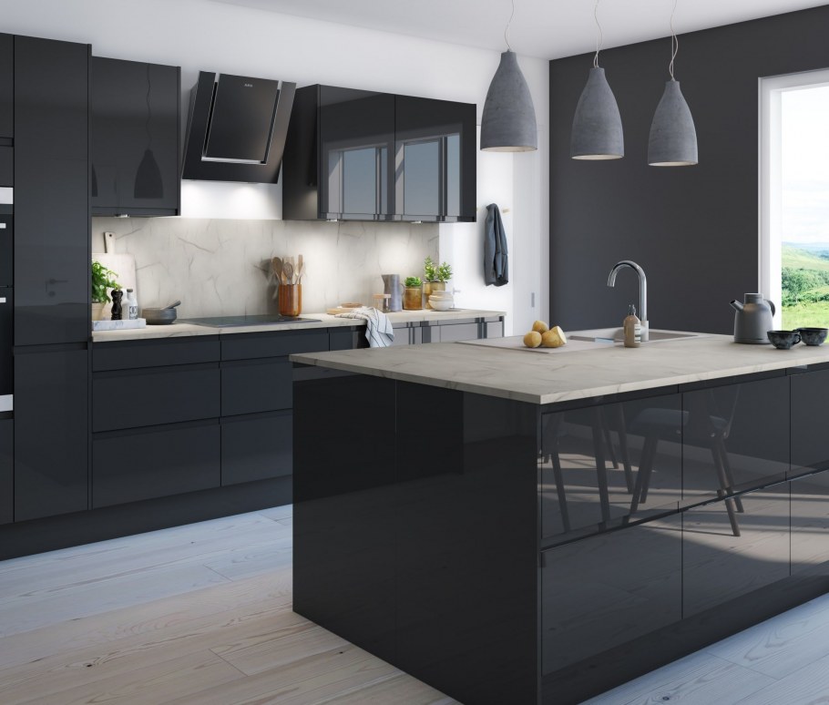 Кухня графитового цвета