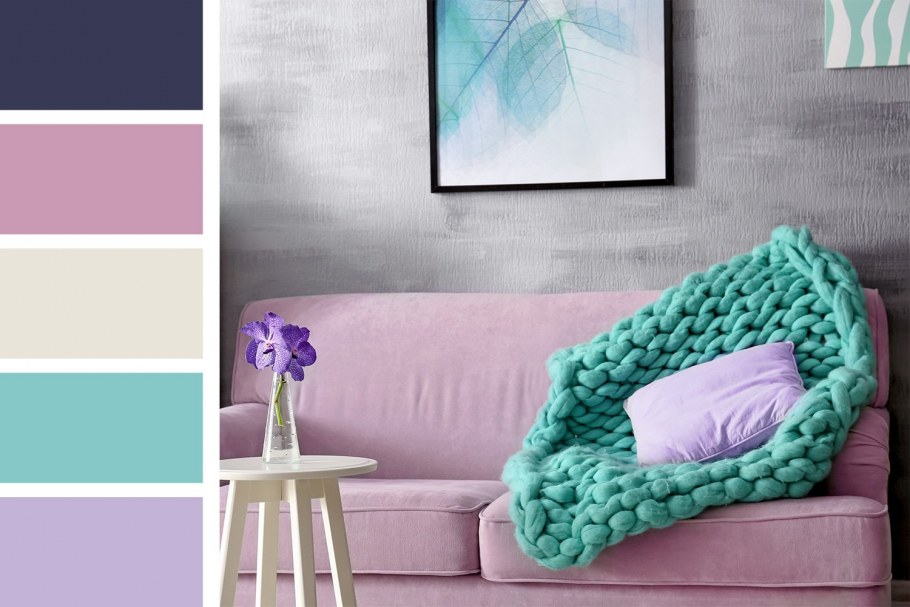 Палитра сочетания цветов в интерьере бирюзовый