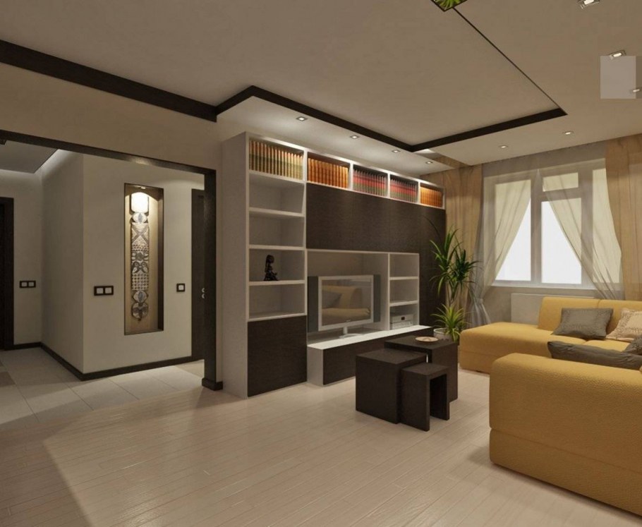 Интерьер проходной комнаты