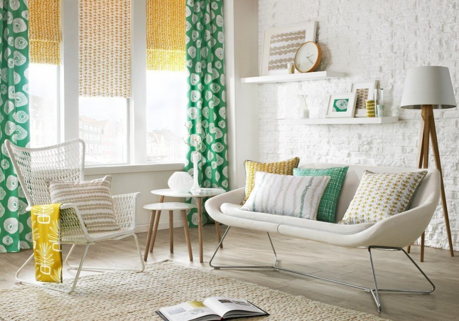 Сканди стиль шторы в интерьере