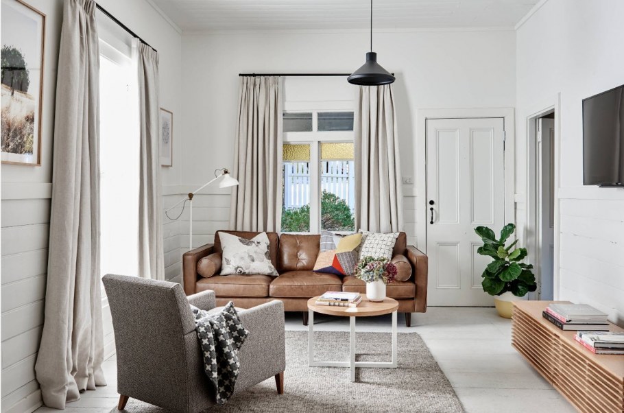 Шторы в гостиную в скандинавском стиле