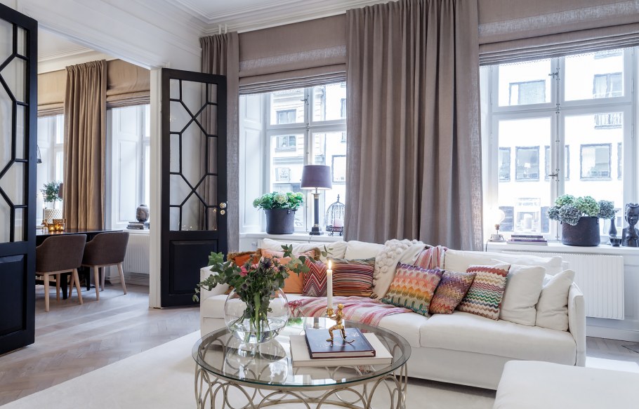 Римские шторы в стиле Сканди