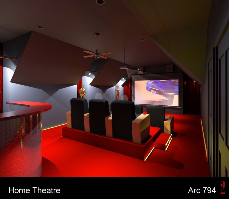 Домашний кинотеатр на мансарде