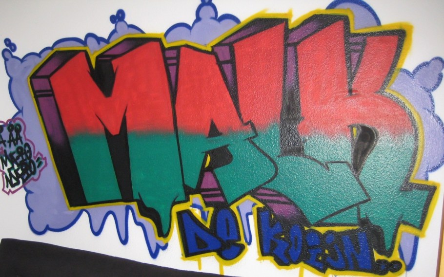 Абстракция граффити на стене