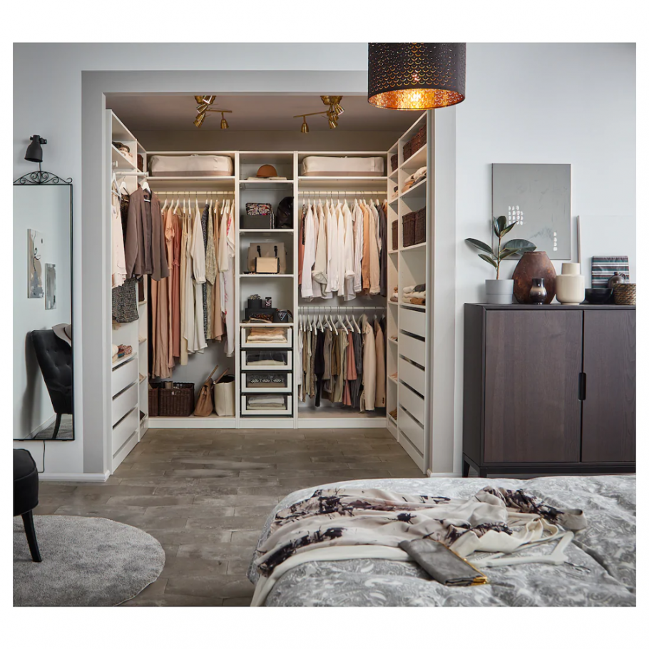 ПАКС гардероб, белый, БЕРГСБУ белый