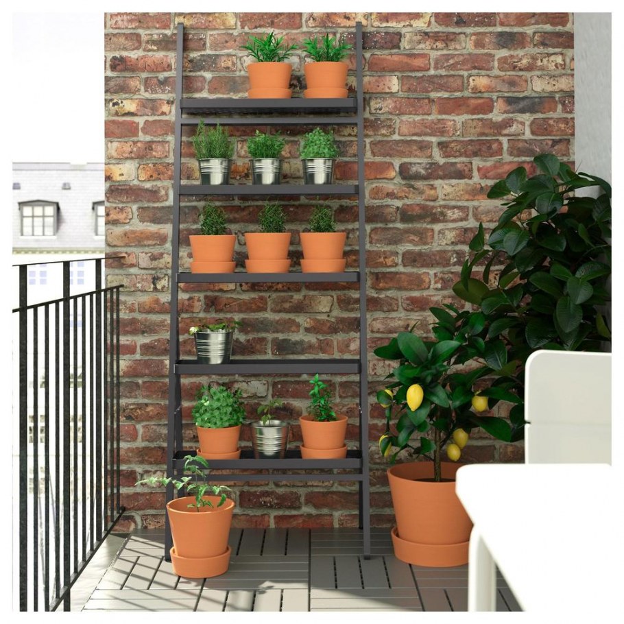 Стеллаж с цветами в интерьере