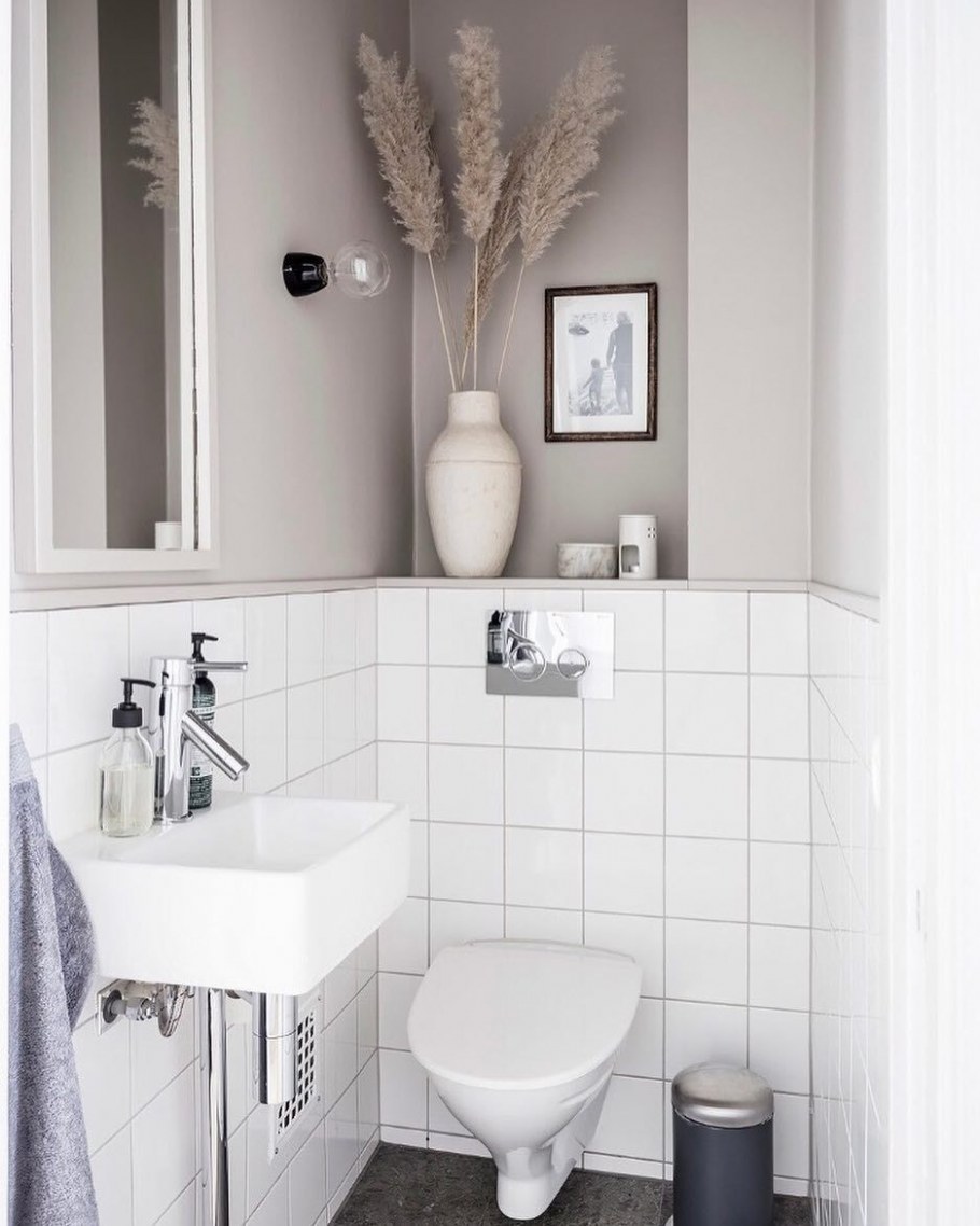 Туалет в сером цвете