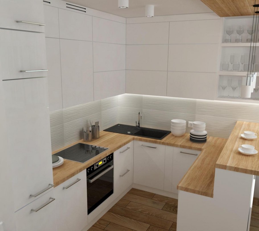 Кухня икеа Воксторп белая без верхних шкафов