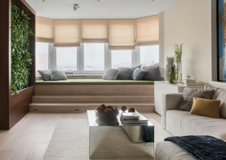 Гостиная с эркером в стиле Прованс