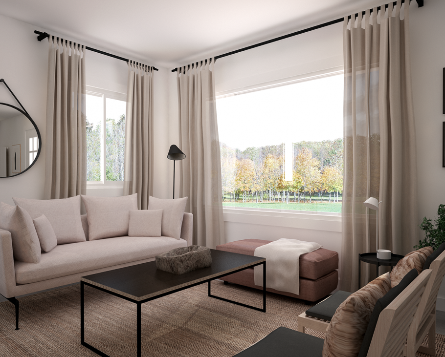 Прямые шторы в интерьере