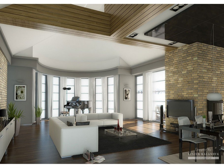 Черный глянцевый потолок в интерьере