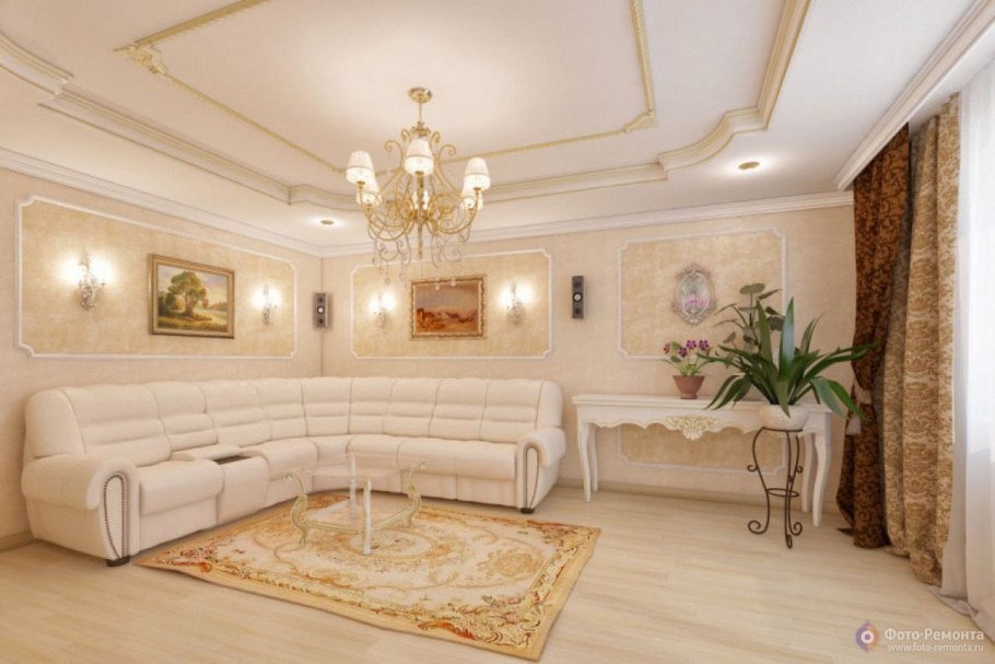 Потолки в больших гостиных