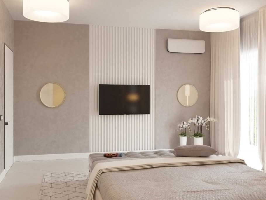 Деревянные рейки на белой стене