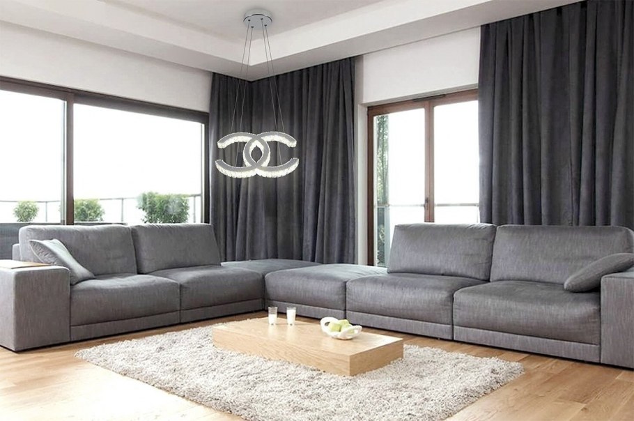 Гостиная с бирюзовыми шторами