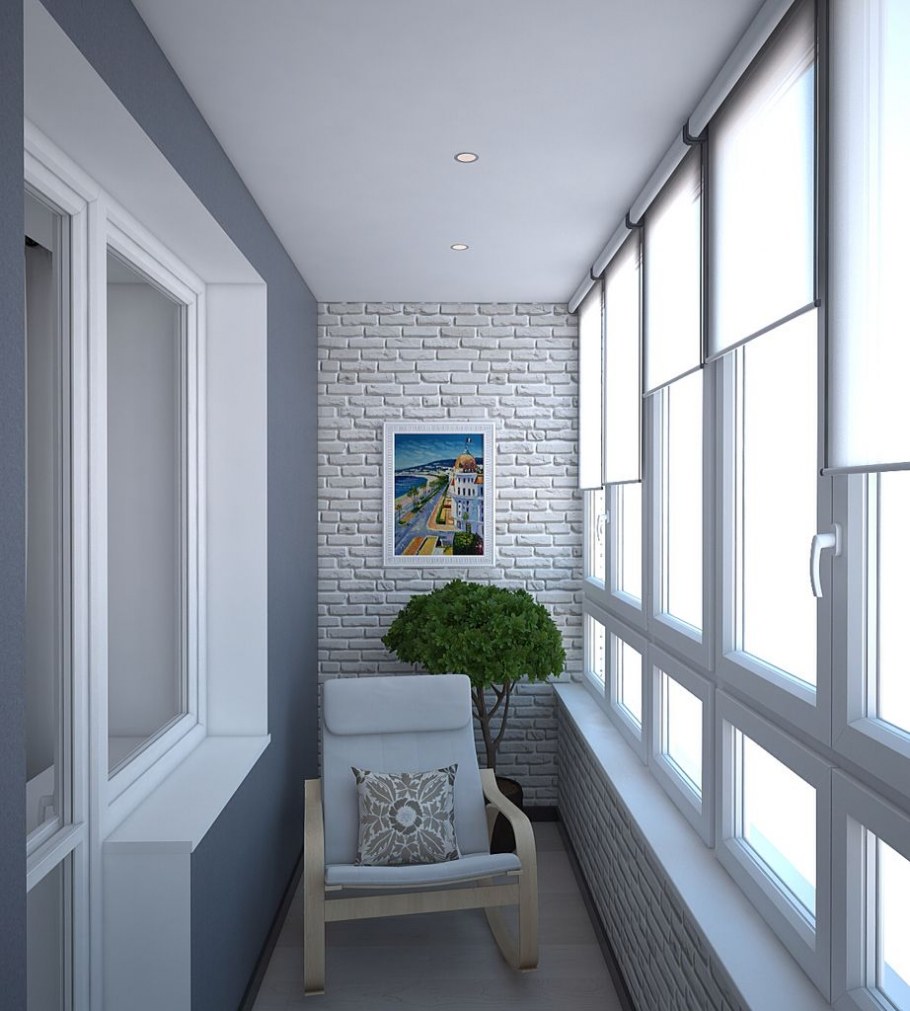 Отделка кирпичного балкона