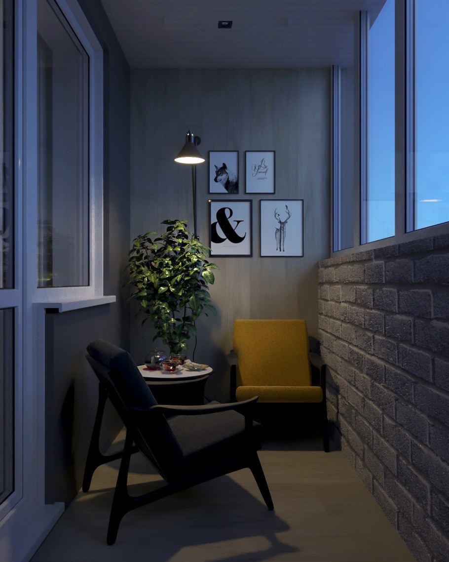 Балкон в серых тонах