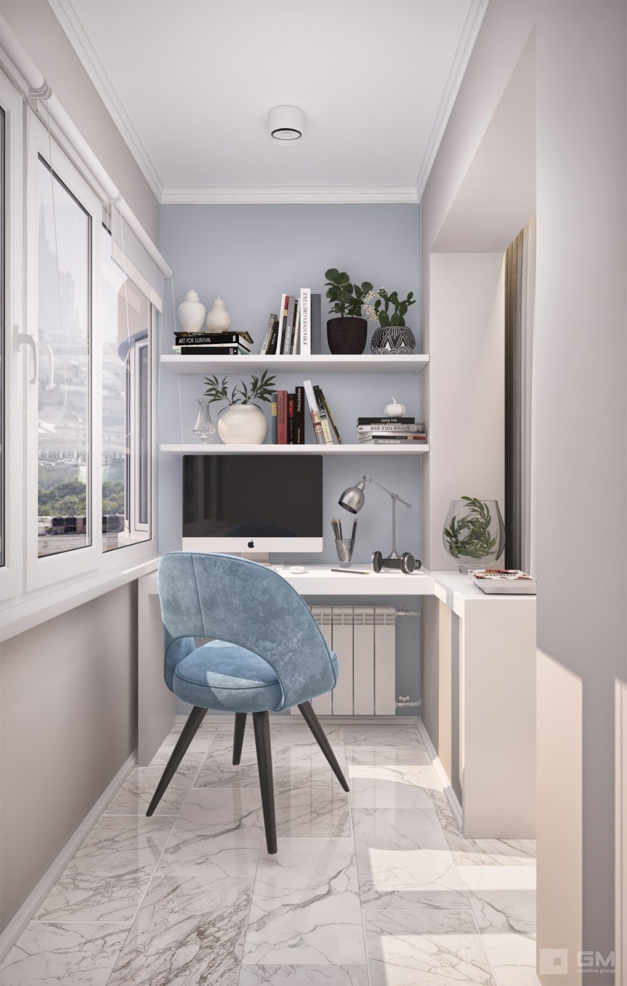 Балкон в серых тонах