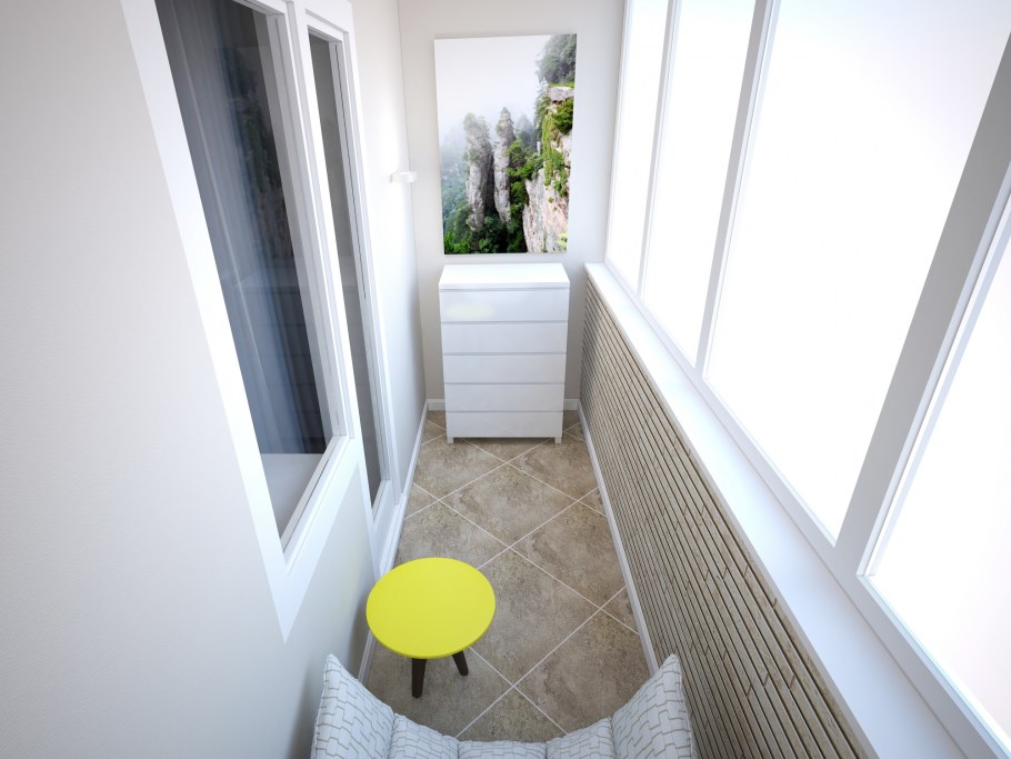 Лоджия в сером цвете