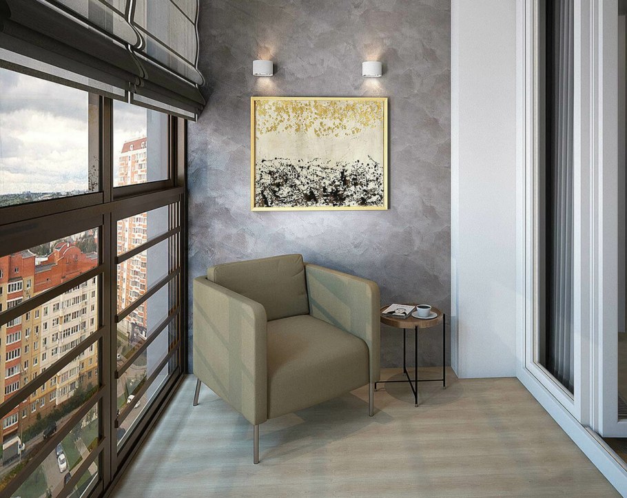 Балкон в стиле лофт п 44т