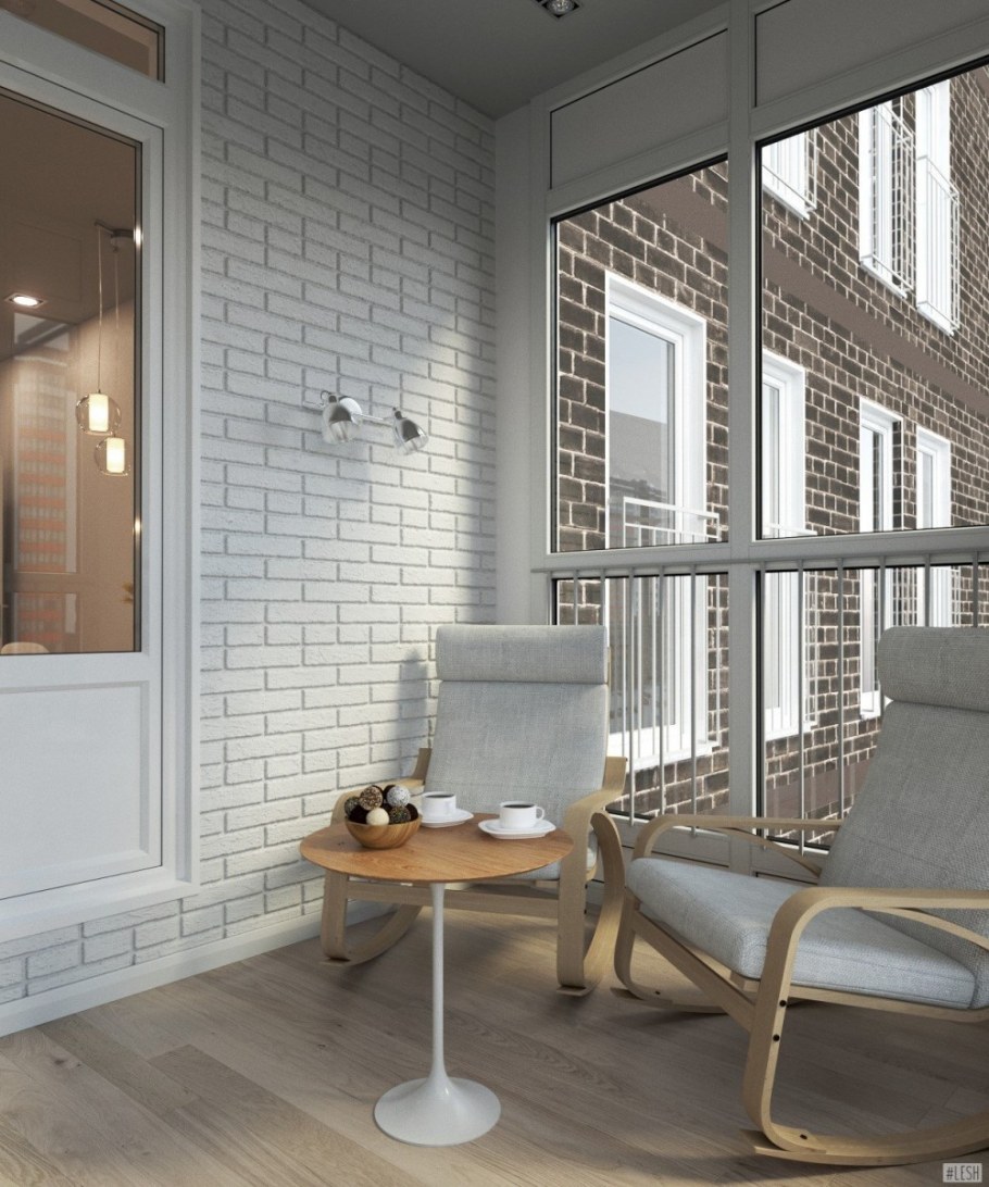 Лоджия балкон Скандинавский лофт